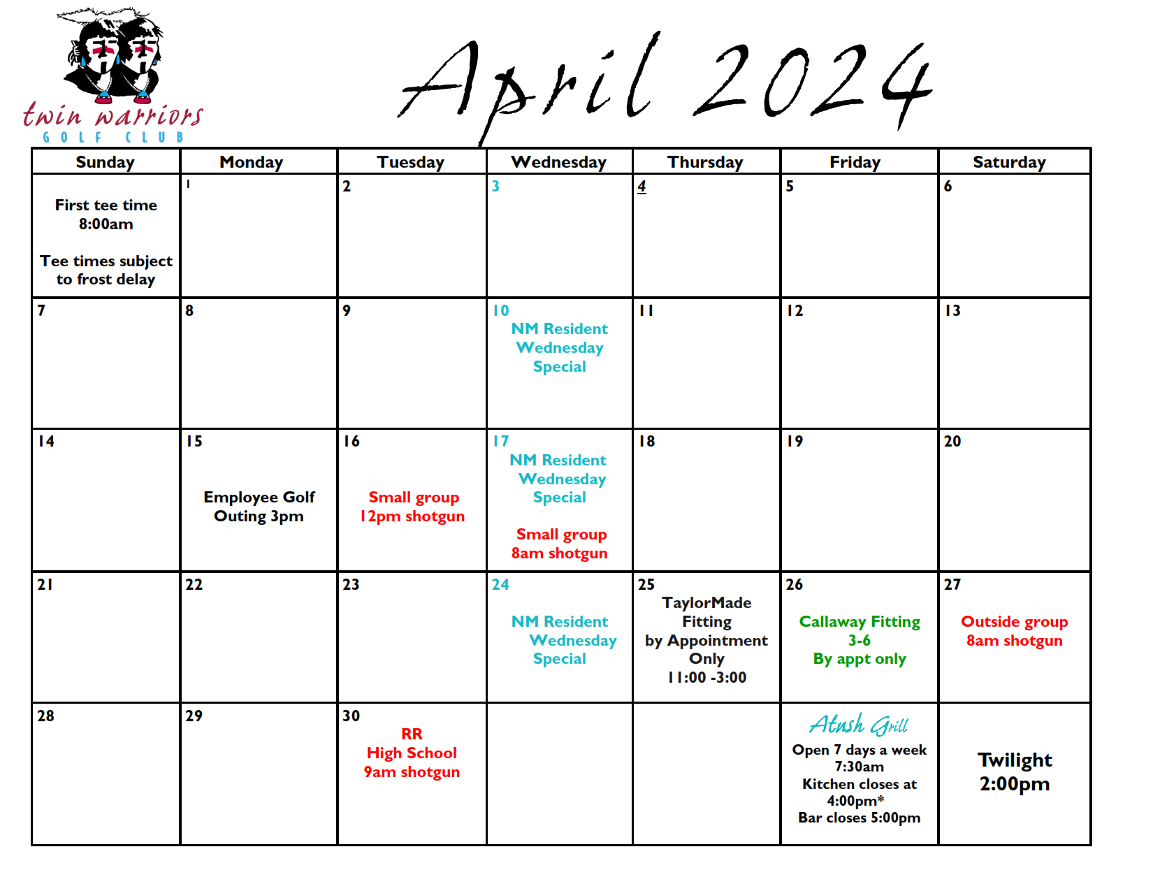 2024 TWGC Calendar April 001